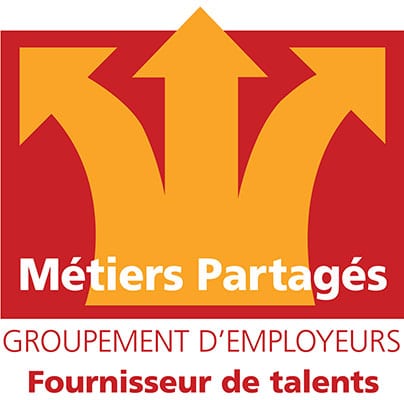 Logo de Métiers Partagés, groupement d'employeurs, utilisant Winlassie pour la gestion des talents.